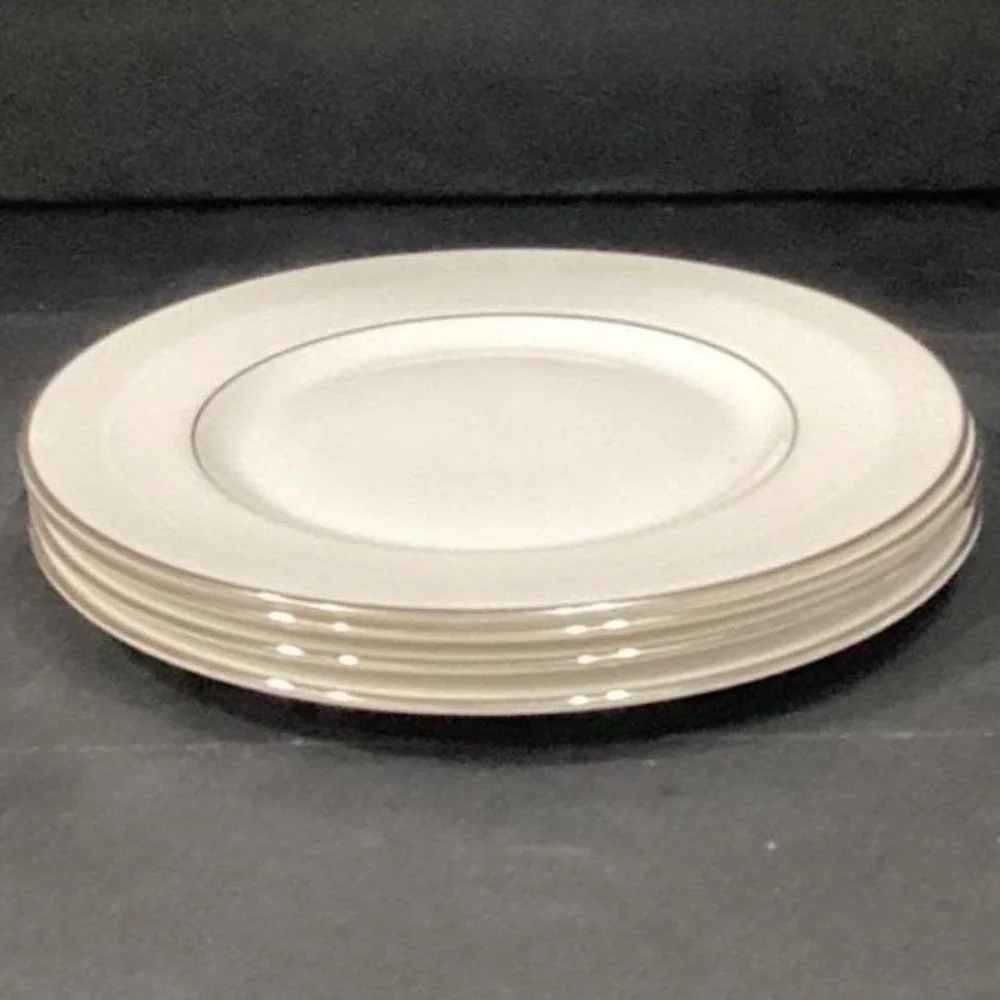 Royal Doulton Amulet Salad Plates, Set of 4, White Floral Bone China Dinnerware